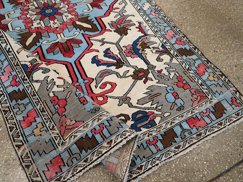 Vintage Persian Hamadan Throw Rug, No.28021 - Gsblank