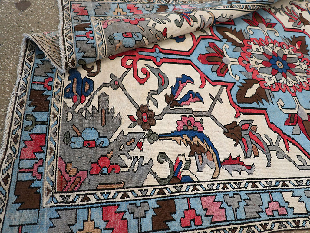 Vintage Persian Hamadan Throw Rug, No.28021 - Gsblank