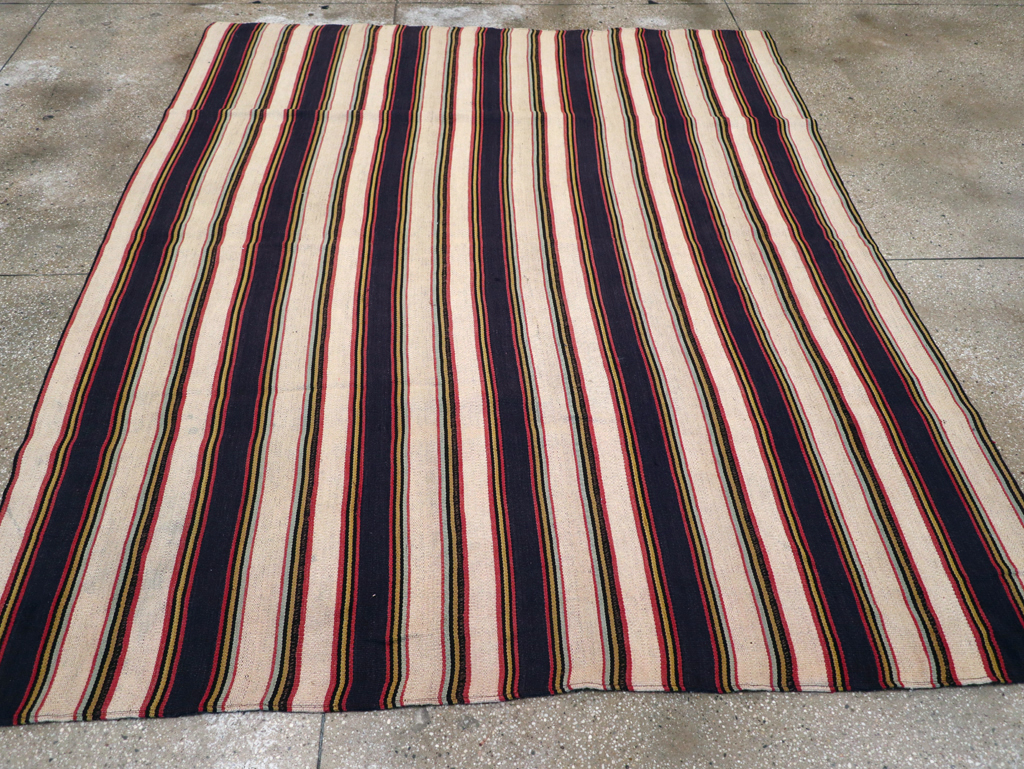 Vintage Persian Flatweave Kilim Small Room Size Carpet, No.28029 - Gsblank