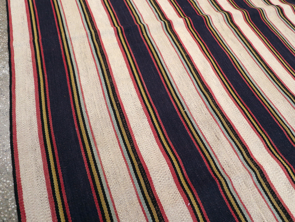 Vintage Persian Flatweave Kilim Small Room Size Carpet, No.28029 - Gsblank