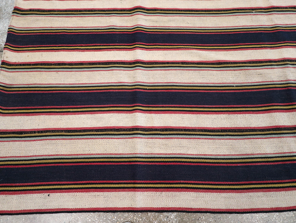 Vintage Persian Flatweave Kilim Small Room Size Carpet, No.28029 - Gsblank