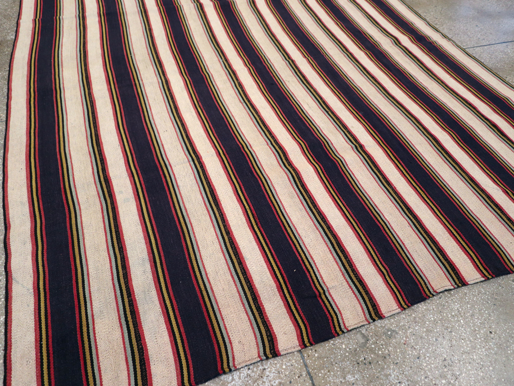 Vintage Persian Flatweave Kilim Small Room Size Carpet, No.28029 - Gsblank