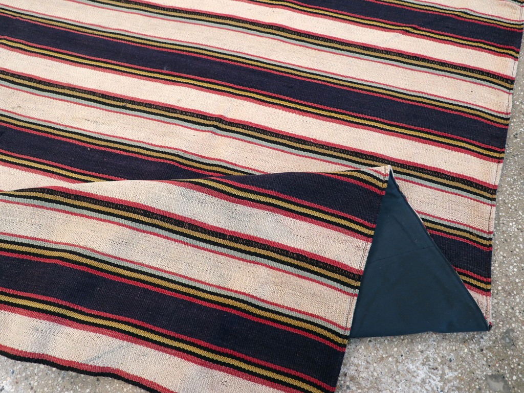 Vintage Persian Flatweave Kilim Small Room Size Carpet, No.28029 - Gsblank