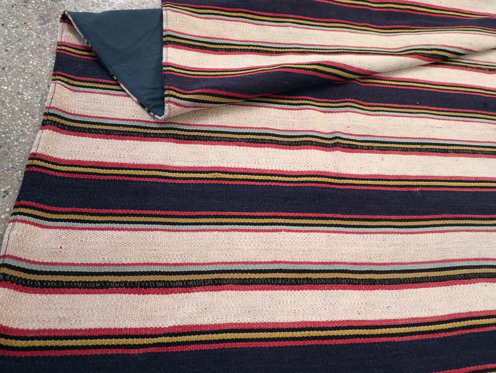 Vintage Persian Flatweave Kilim Small Room Size Carpet, No.28029 - Gsblank