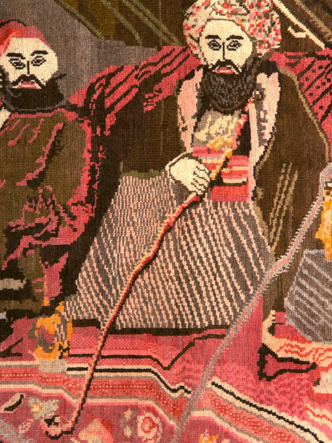 Vintage Pictorial Karabagh Rug, No.28032 - Gsblank