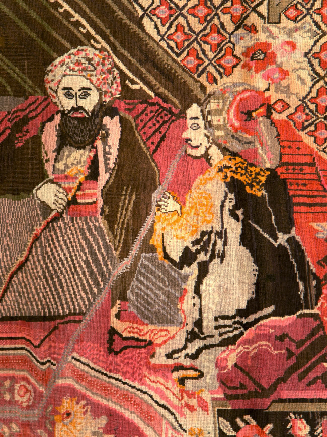 Vintage Pictorial Karabagh Rug, No.28032 - Gsblank