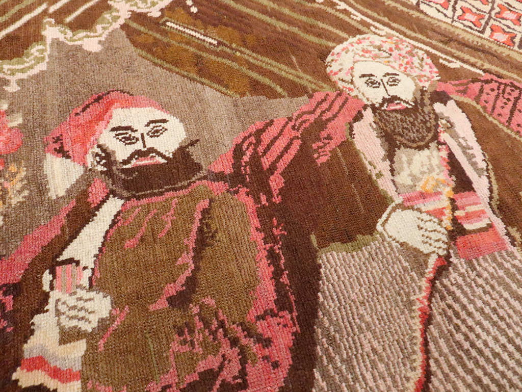 Vintage Pictorial Karabagh Rug, No.28032 - Gsblank