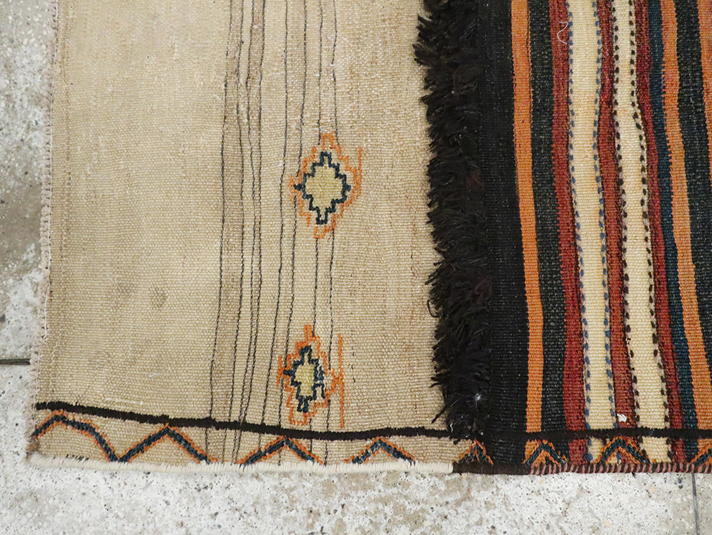 Vintage Persian Flatweave Kilim Small Runner, No.28037 - Gsblank