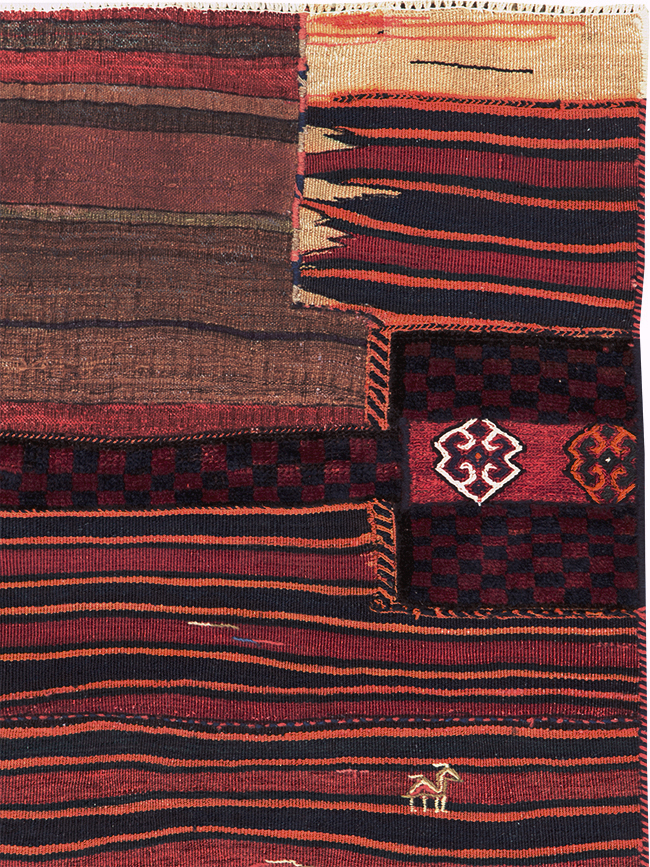 Vintage Persian Chaharmahal Bakhtiari Tacheh Flatweave Kilim, No.28040 - Gsblank