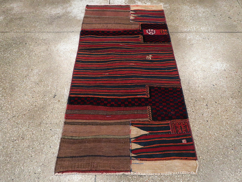 Vintage Persian Chaharmahal Bakhtiari Tacheh Flatweave Kilim, No.28040 - Gsblank
