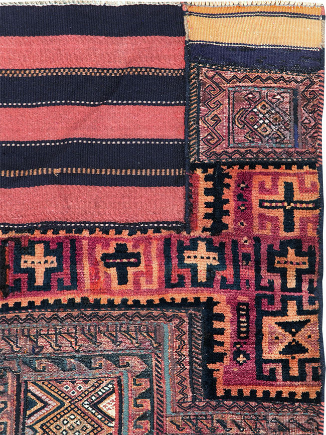Vintage Persian Chaharmahal Bakhtiari Tacheh Flatweave Kilim , No.28041 - Gsblank