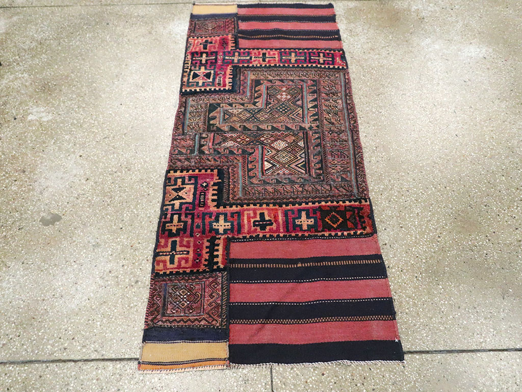 Vintage Persian Chaharmahal Bakhtiari Tacheh Flatweave Kilim , No.28041 - Gsblank
