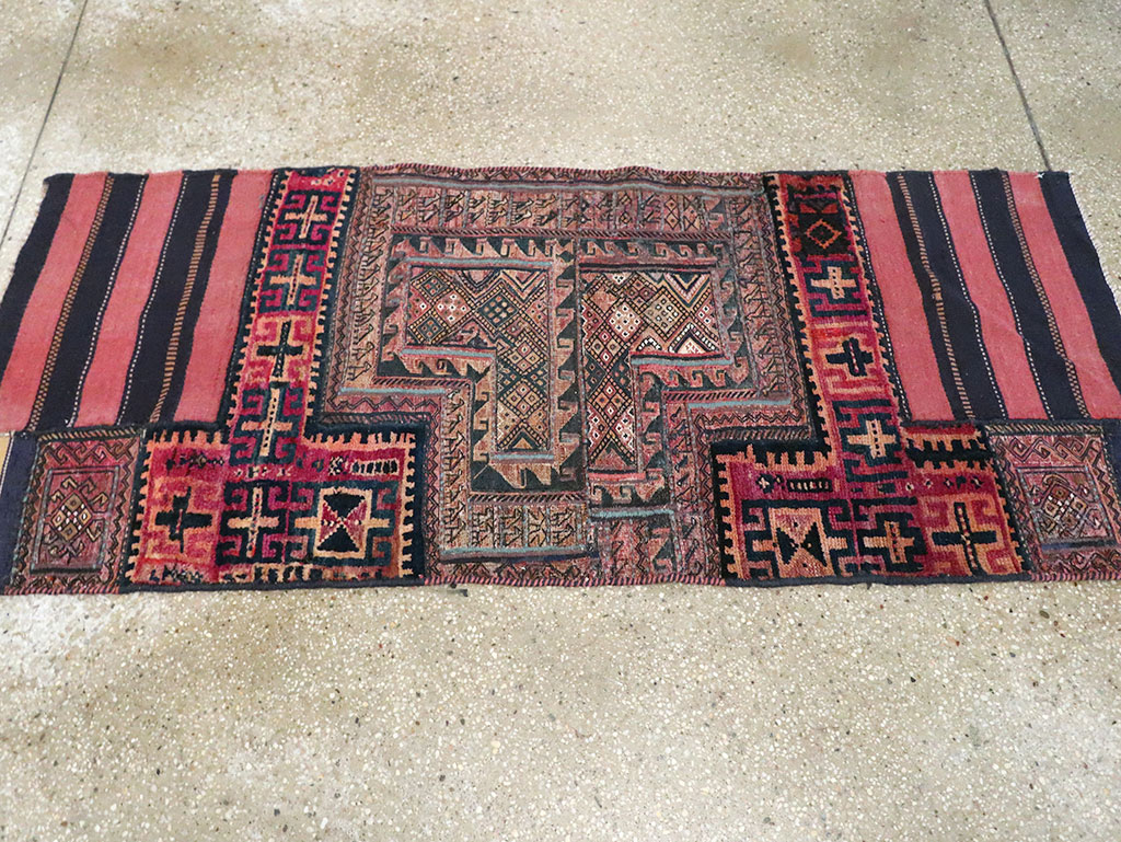 Vintage Persian Chaharmahal Bakhtiari Tacheh Flatweave Kilim , No.28041 - Gsblank