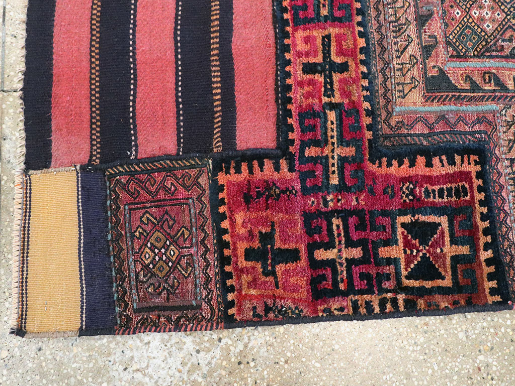Vintage Persian Chaharmahal Bakhtiari Tacheh Flatweave Kilim , No.28041 - Gsblank
