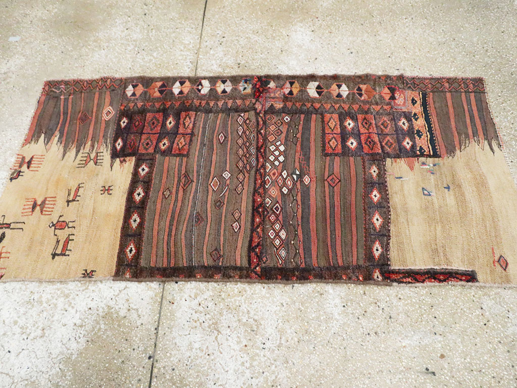 Vintage Persian Chaharmahal Bakhtiari Tacheh Flatweave Kilim , No.28042 - Gsblank