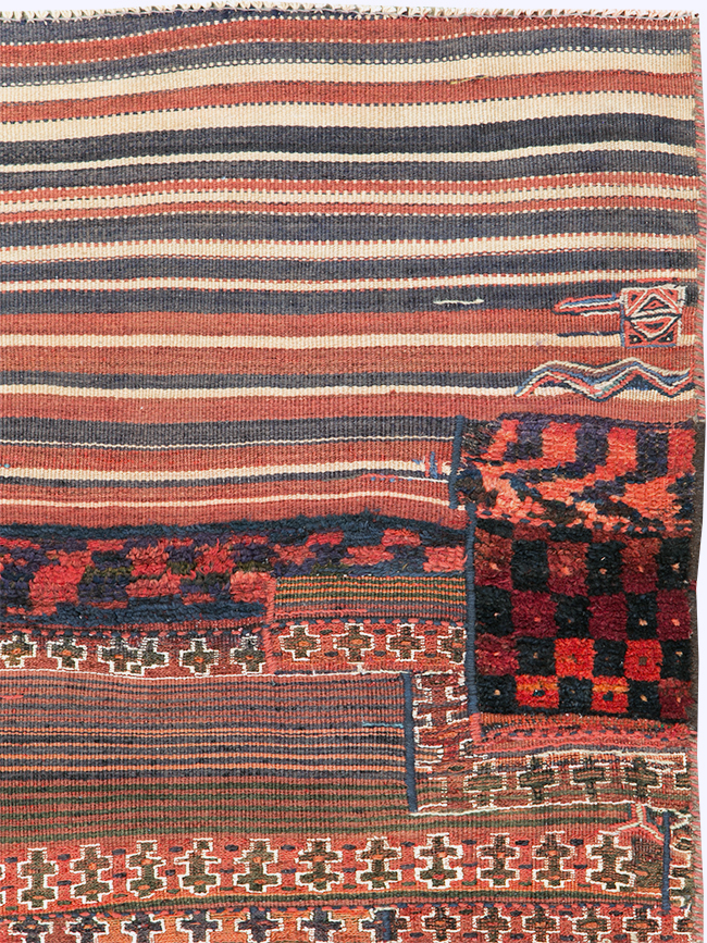 Vintage Persian Chaharmahal Bakhtiari Tacheh Flatweave Kilim, No.28044 - Gsblank