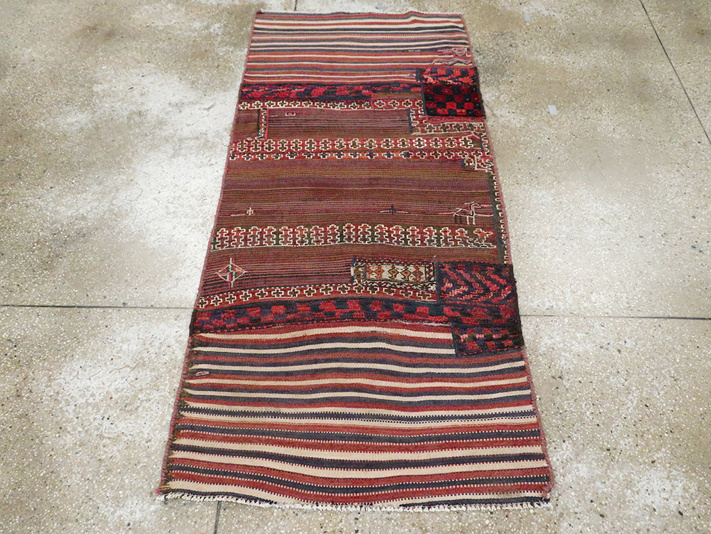 Vintage Persian Flatweave Kilim Throw Rug, No.28044 - Gsblank