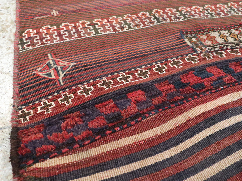 Vintage Persian Flatweave Kilim Throw Rug, No.28044 - Gsblank