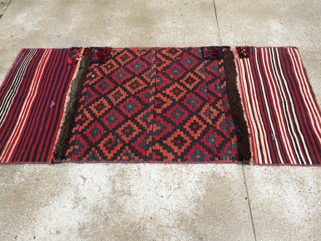 Vintage Persian Flatweave Kilim Small Runner, No.28045 - Gsblank