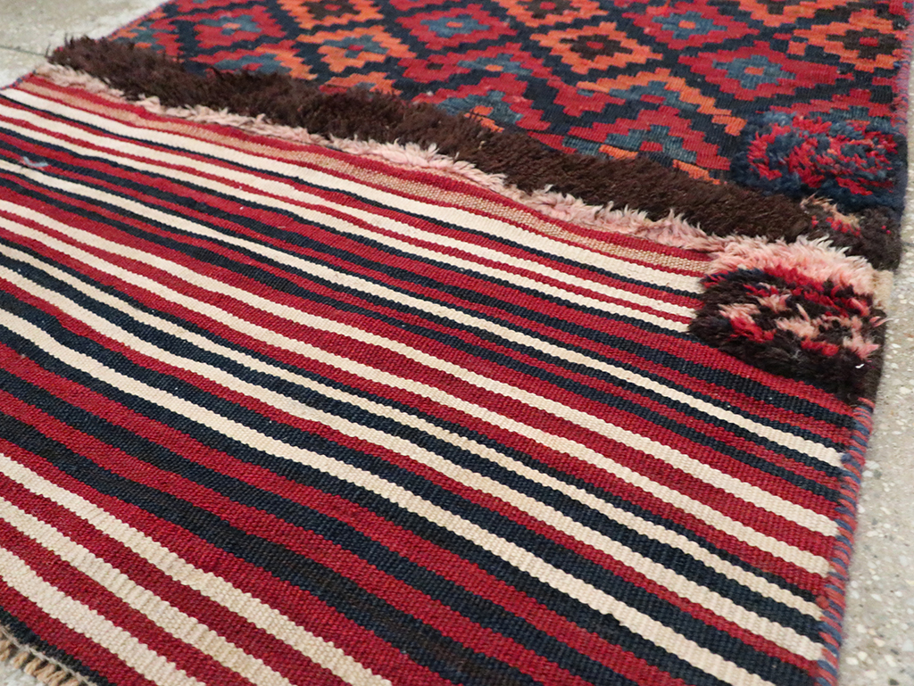 Vintage Persian Flatweave Kilim Small Runner, No.28045 - Gsblank