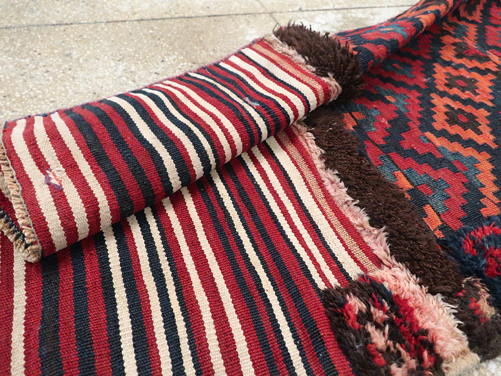 Vintage Persian Chaharmahal Bakhtiari Tacheh Flatweave Kilim , No.28045 - Gsblank