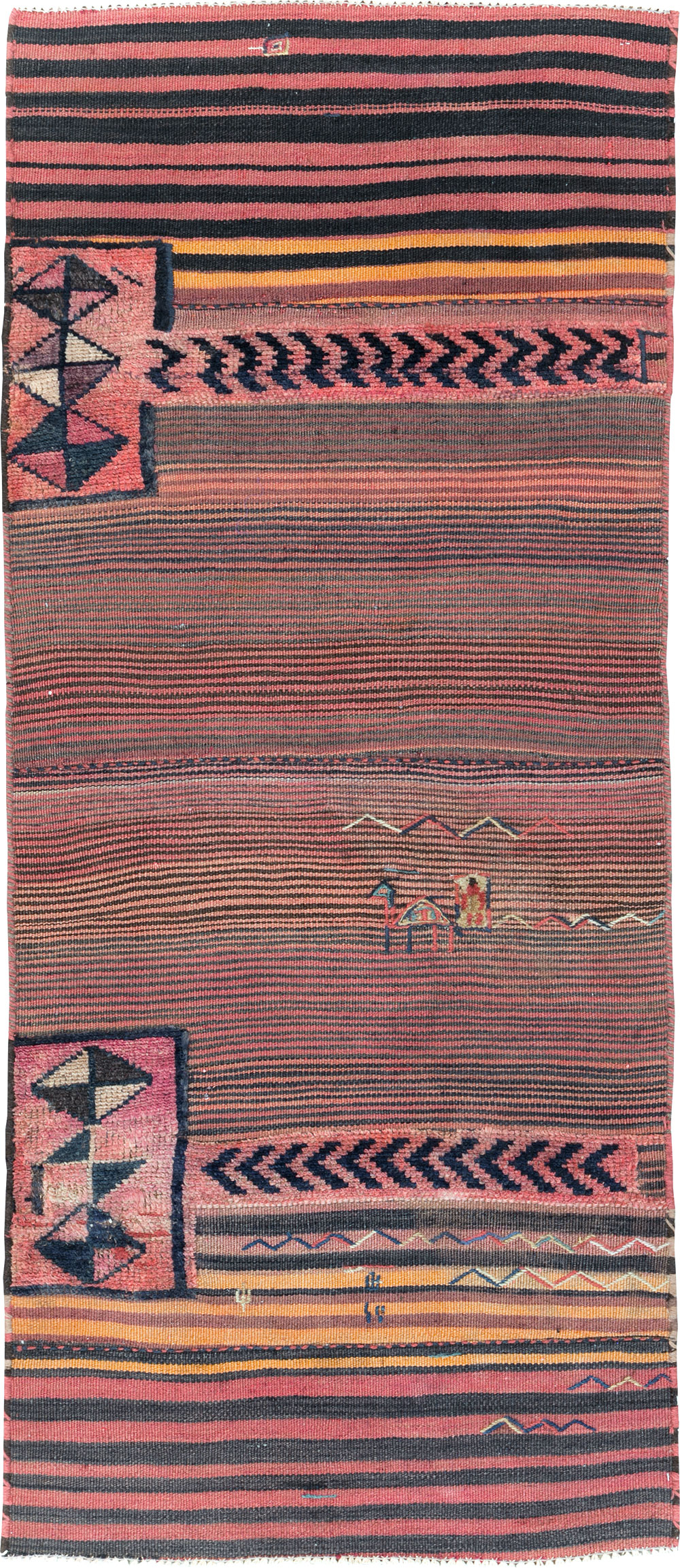 Vintage Persian Flatweave Kilim Throw Rug, No.28046 - Gsblank