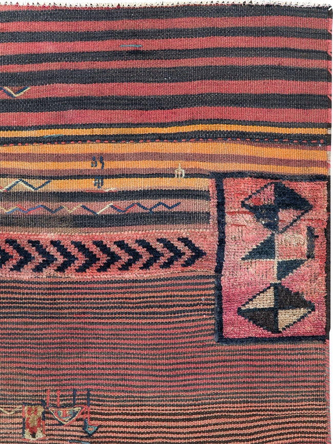 Vintage Persian Flatweave Kilim Throw Rug, No.28046 - Gsblank