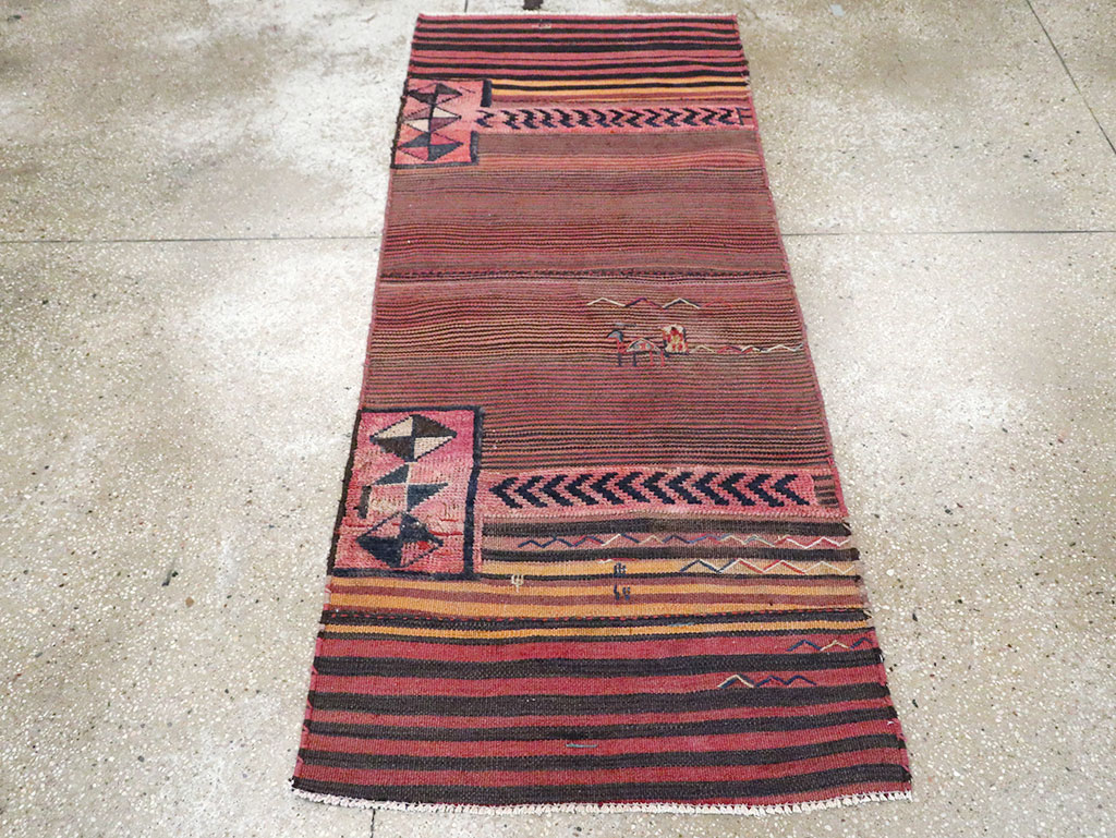 Vintage Persian Flatweave Kilim Throw Rug, No.28046 - Gsblank