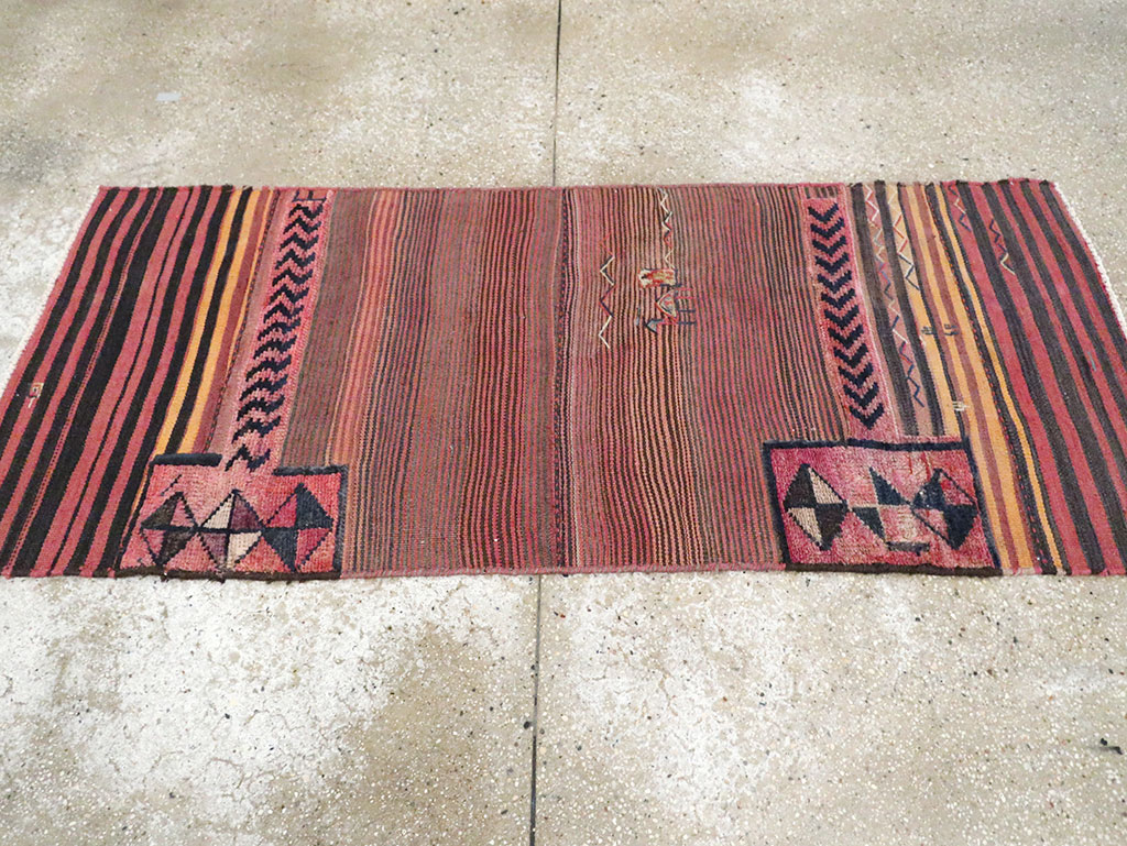 Vintage Persian Flatweave Kilim Throw Rug, No.28046 - Gsblank