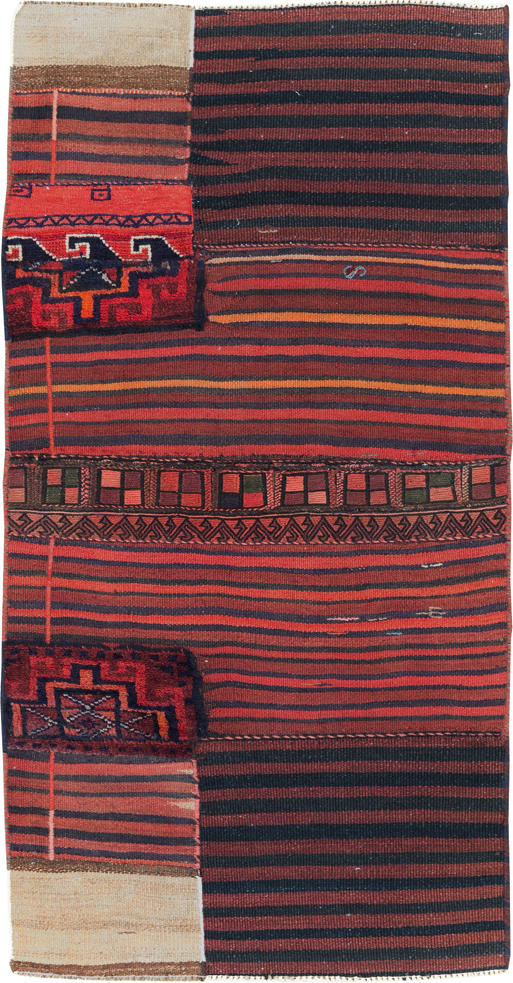 Vintage Persian Flatweave Rug, No.28048 - Gsblank