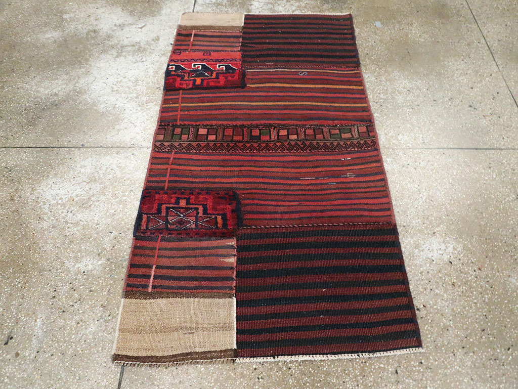 Vintage Persian Flatweave Rug, No.28048 - Gsblank