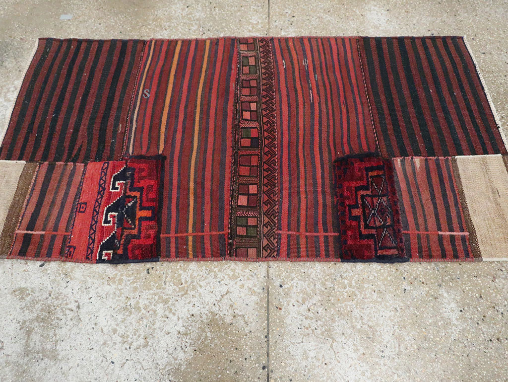 Vintage Persian Flatweave Rug, No.28048 - Gsblank