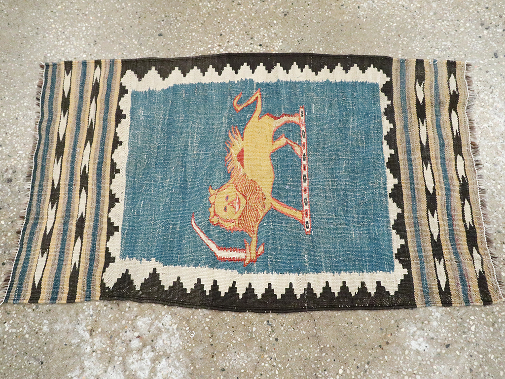 Vintage Persian Pictorial Kilim, No.28050 - Gsblank