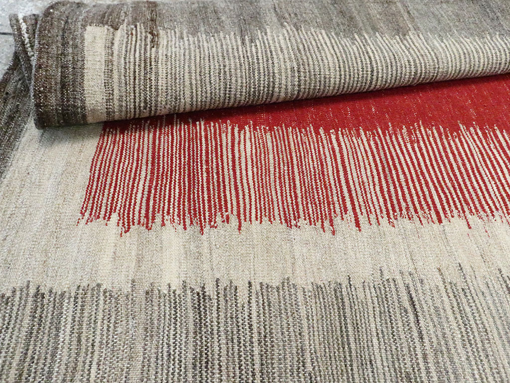 Modern Persian Flatweave Kilim, No.28054 - Gsblank