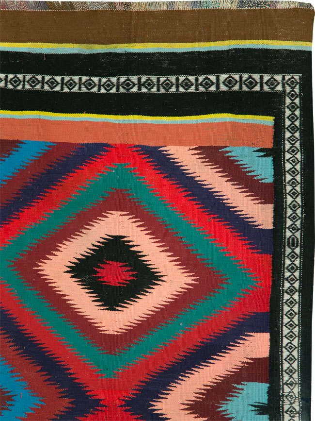 Vintage Persian Flatweave Kilim Gallery Carpet, No.28057 - Gsblank