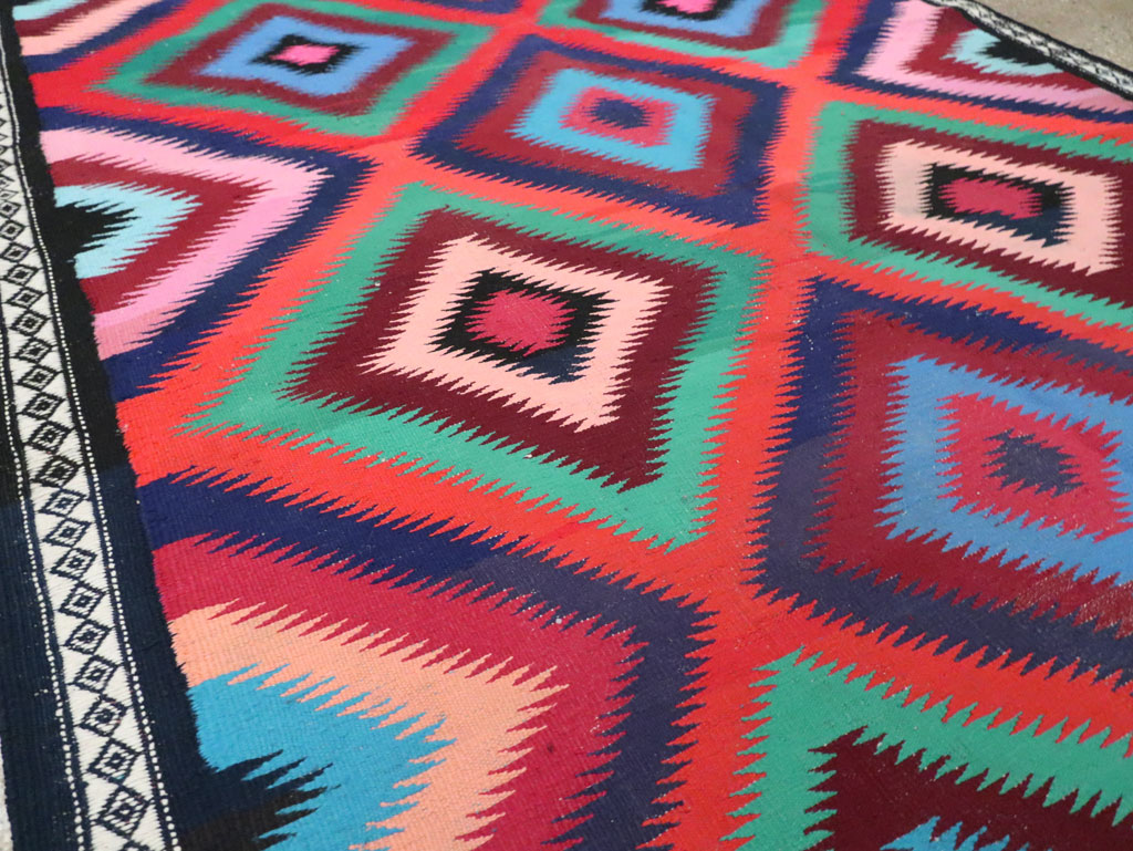 Vintage Persian Flatweave Kilim Gallery Carpet, No.28057 - Gsblank