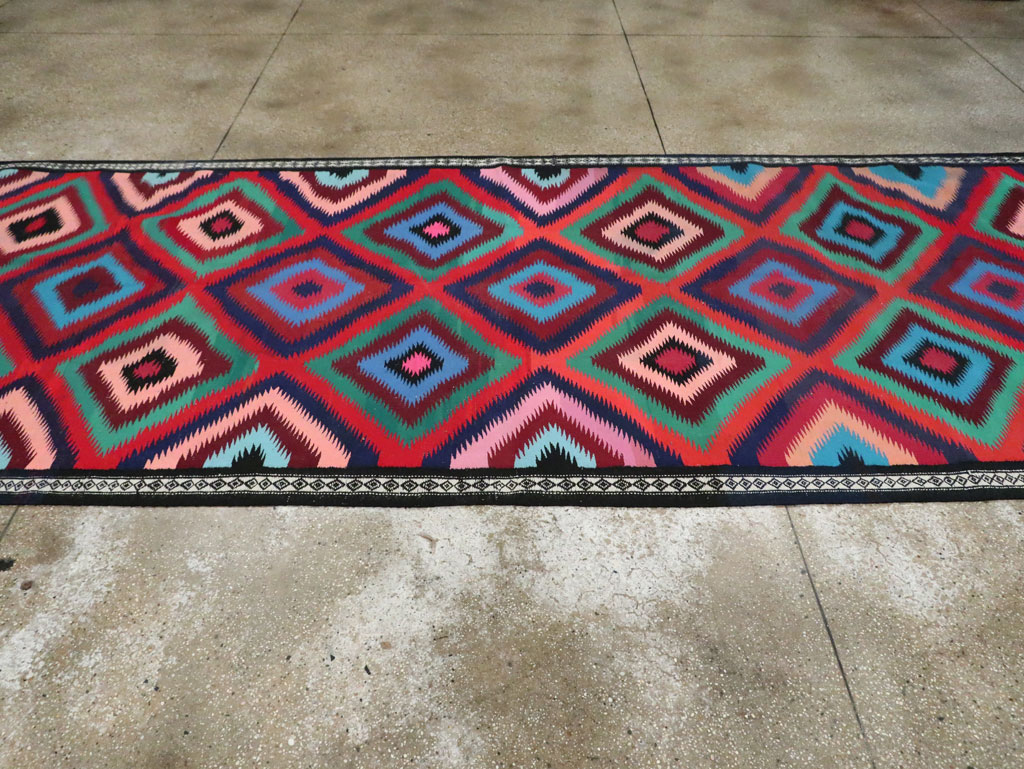 Vintage Persian Flatweave Kilim Gallery Carpet, No.28057 - Gsblank