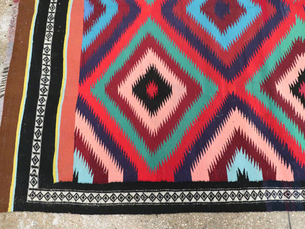 Vintage Persian Flatweave Kilim Gallery Carpet, No.28057 - Gsblank