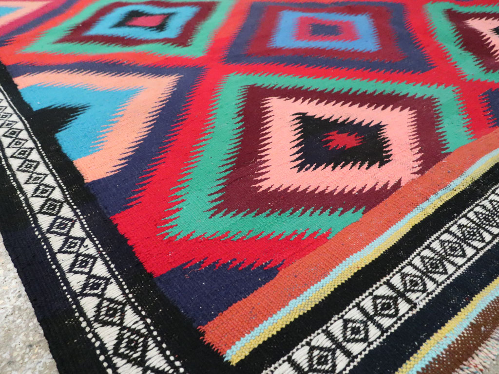 Vintage Persian Flatweave Kilim Gallery Carpet, No.28057 - Gsblank