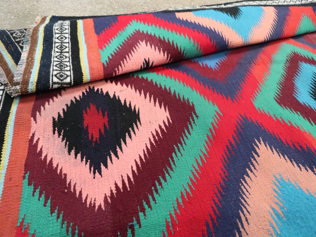 Vintage Persian Flatweave Kilim Gallery Carpet, No.28057 - Gsblank