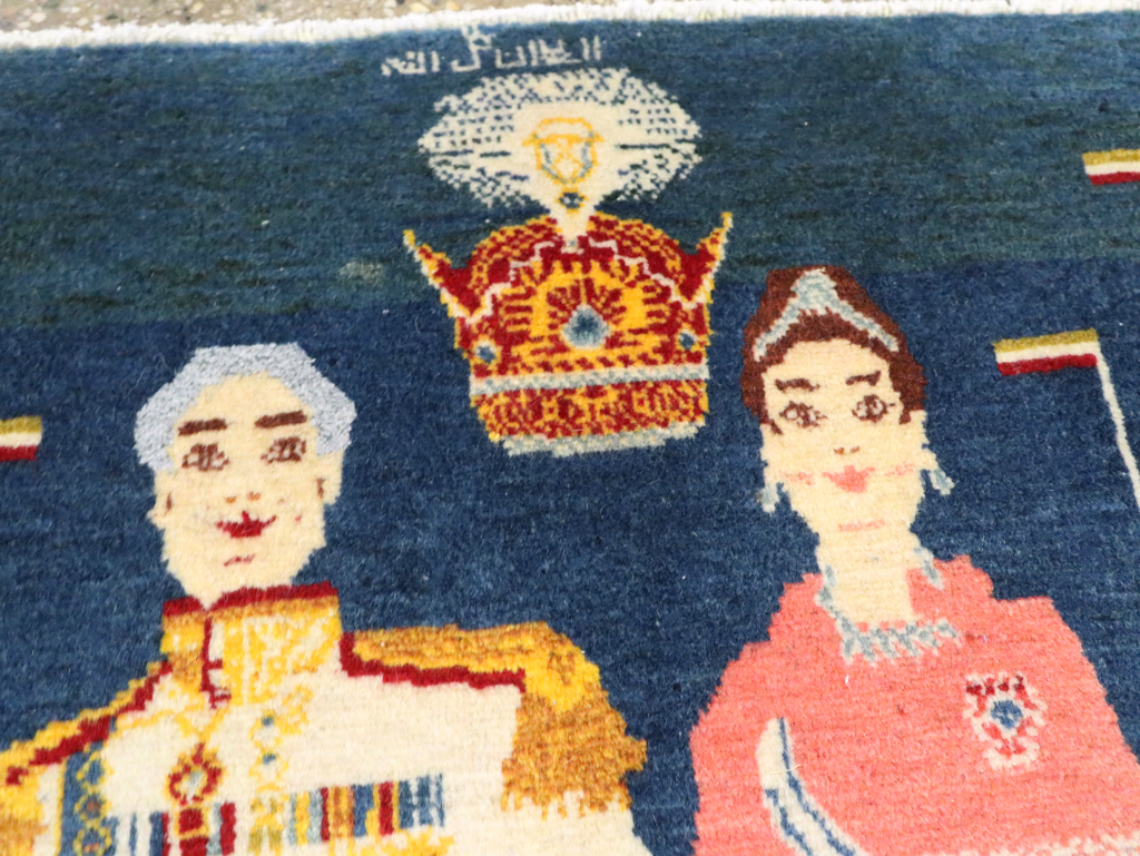 Vintage Persian Pictorial Tabriz Rug, No.28059 - Gsblank