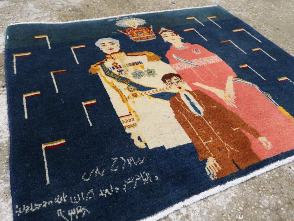 Vintage Persian Pictorial Tabriz Rug, No.28059 - Gsblank