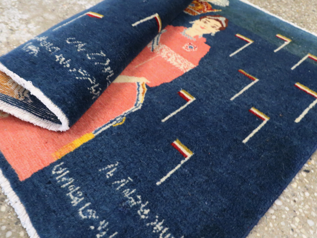 Vintage Persian Pictorial Tabriz Rug, No.28059 - Gsblank