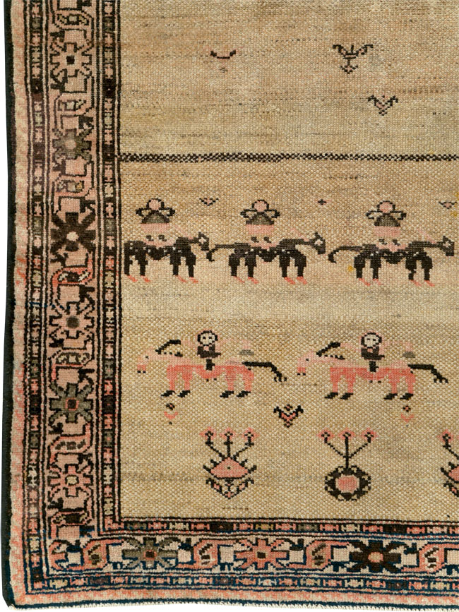 Antique Persian Serab Pictorial Runner, No.28065 - Gsblank