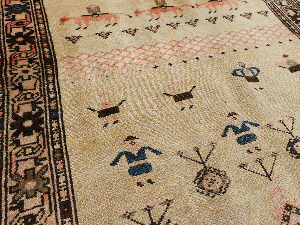 Antique Persian Serab Pictorial Runner, No.28065 - Gsblank