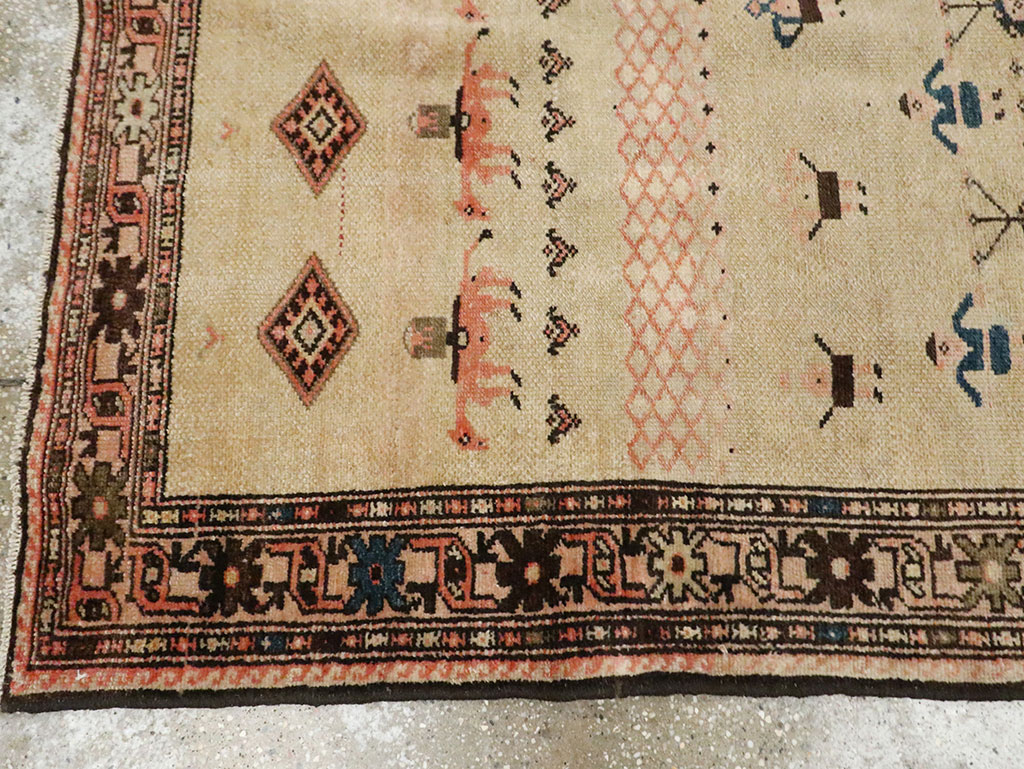 Antique Persian Serab Pictorial Runner, No.28065 - Gsblank