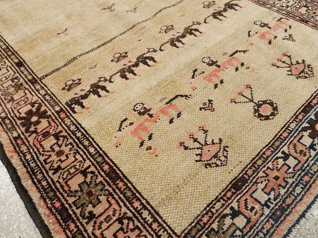 Antique Persian Serab Pictorial Runner, No.28065 - Gsblank