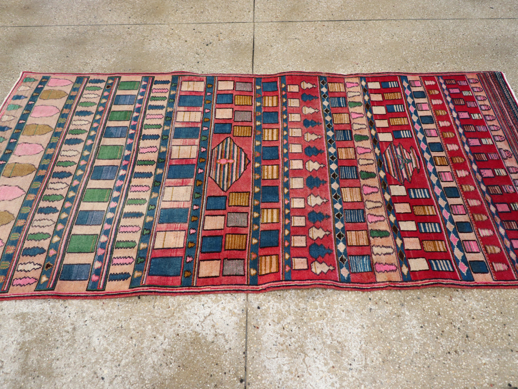 Vintage Persian Mashad Throw Rug, No.28067 - Gsblank