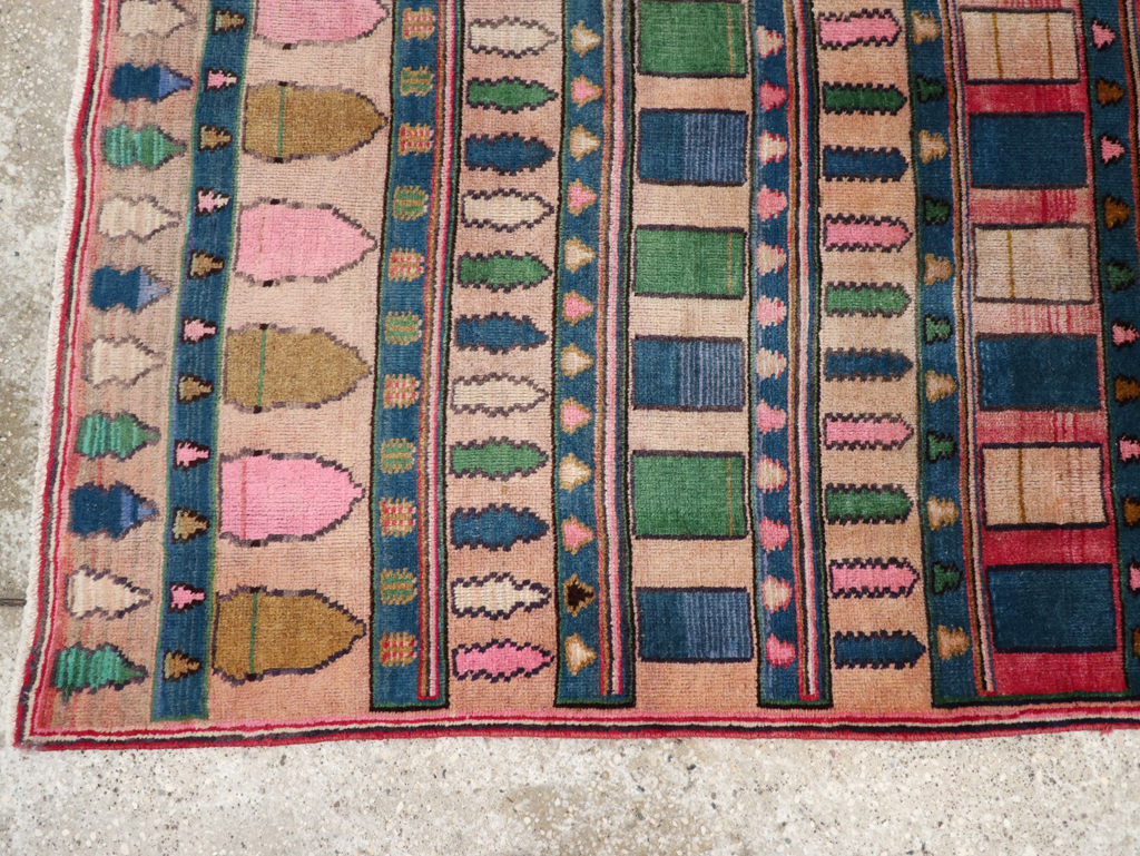 Vintage Persian Mashad Throw Rug, No.28067 - Gsblank