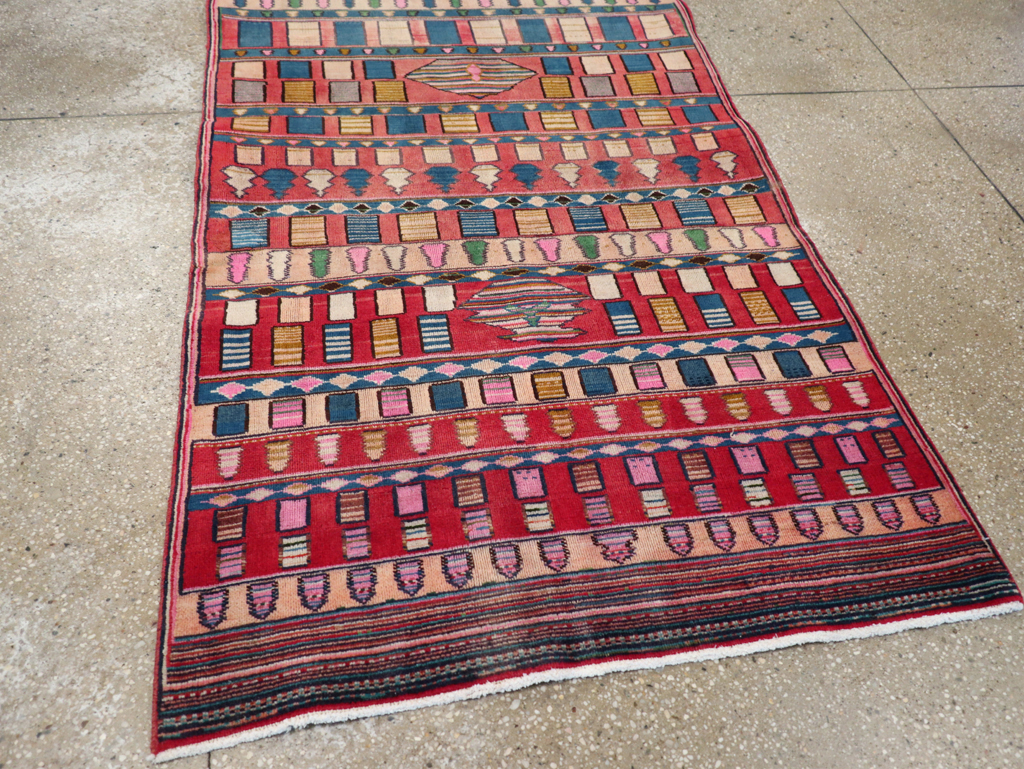 Vintage Persian Mashad Throw Rug, No.28067 - Gsblank